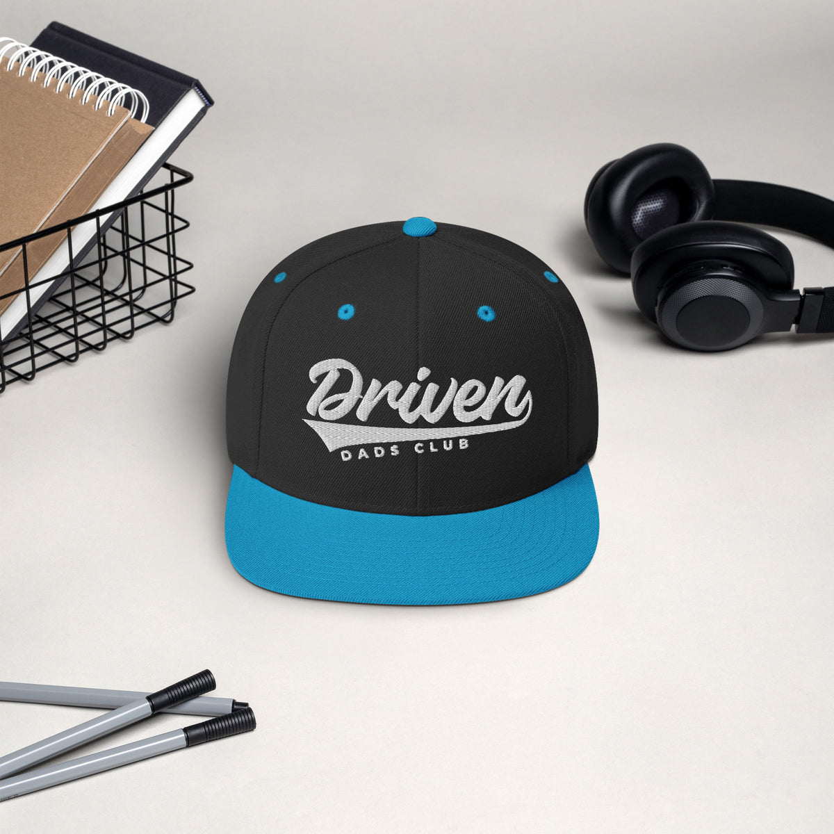 driven dads club snapback hat | adjustable dad cap | car enthusiast headwear | structured flat brim hat | father lifestyle streetwear cap
