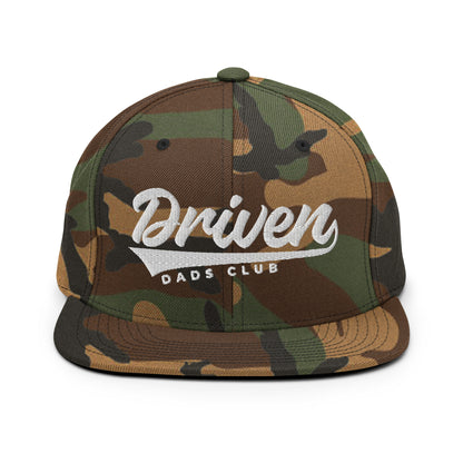 Driven Dads Club Snapback Hat | Adjustable Dad Cap | Car Enthusiast Headwear | Structured Flat Brim Hat | Father Lifestyle Streetwear Cap